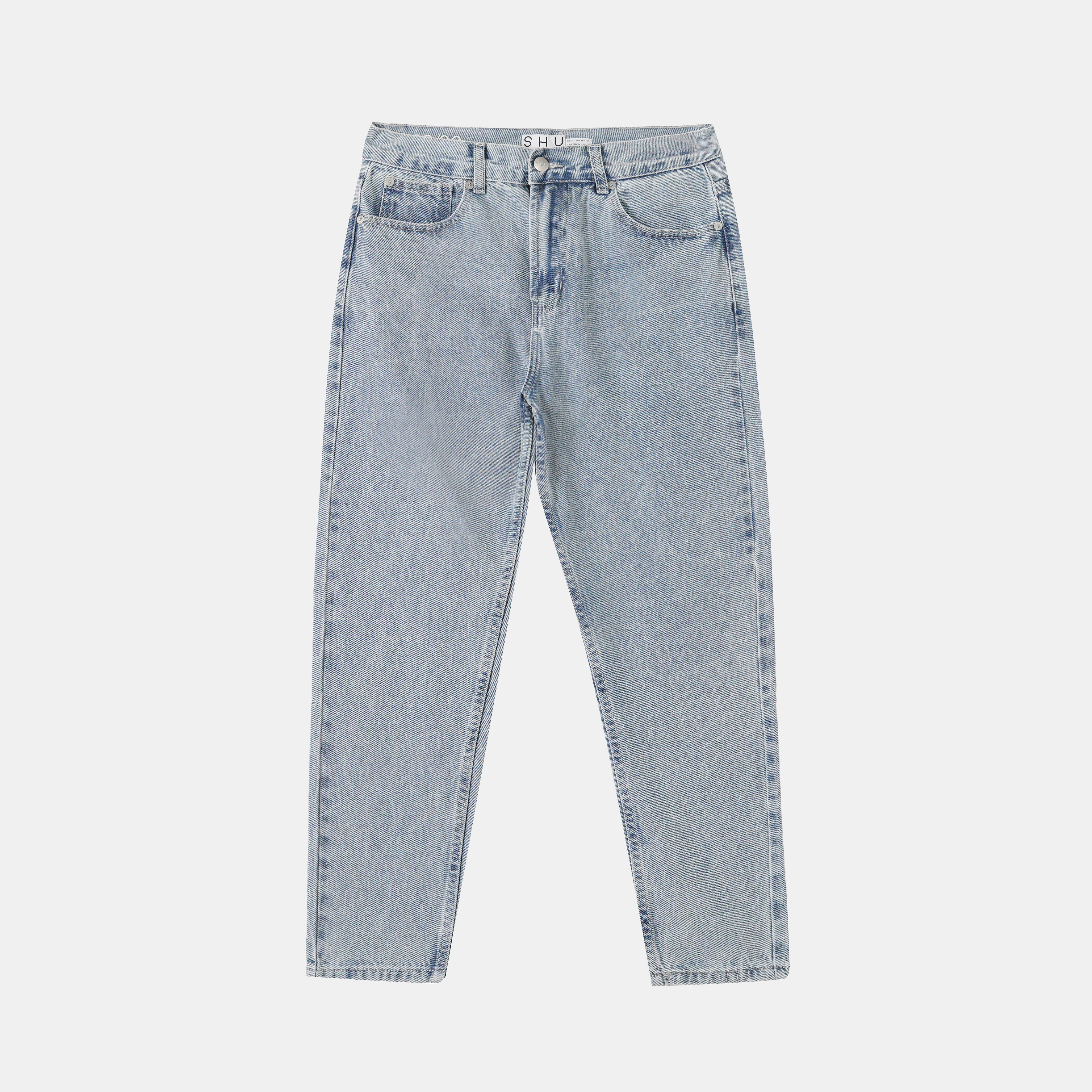 Regular waist tapered leg jeans blue
